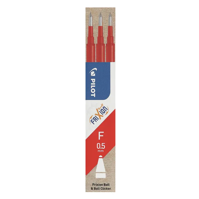 Pilot Frixion Red Refill Set – 3X 0.5Mm Erasable Gel Ink Cartridges (#119813) 1