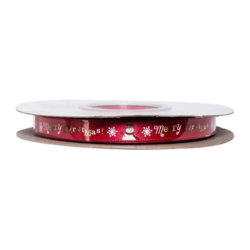 Pink Snowman Holiday Ribbon – 9Mm Width × 25M Roll (#62033) 1