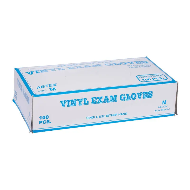 Powder-Free Vinyl Gloves – Medium Size, 100-Count Box For Food Service & Cleaning (#52598) 1