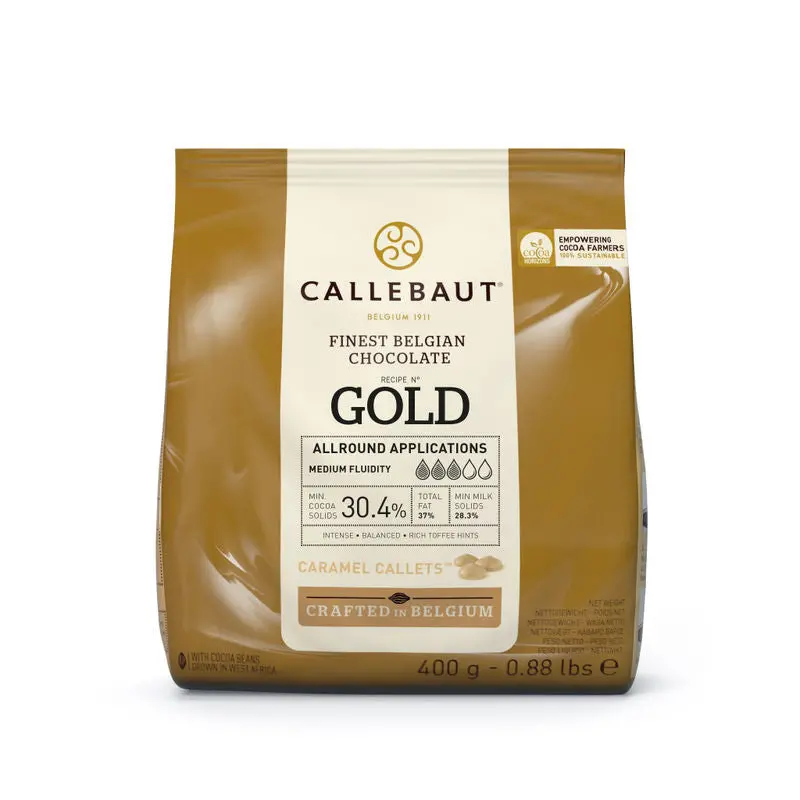 Premium Gold-Tone Couverture Chocolate – 400 G Block (Sku #107178) 1