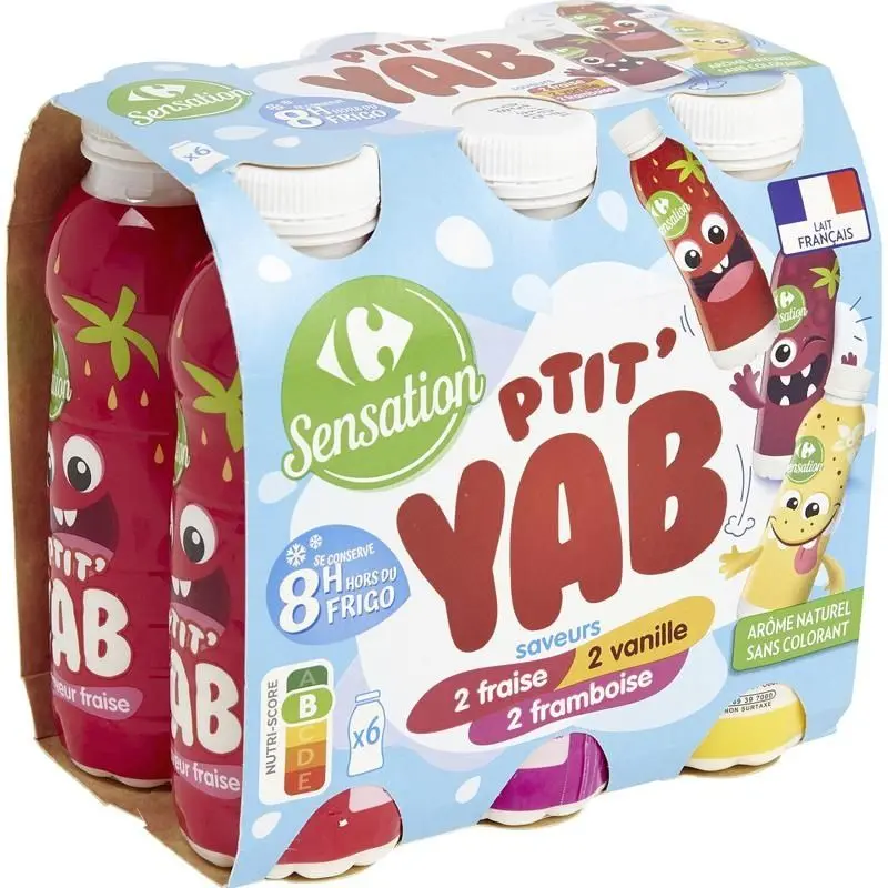 Raspberry-Strawberry-Vanilla Drinkable Yogurt – 180G Blended Fruit Delight 1