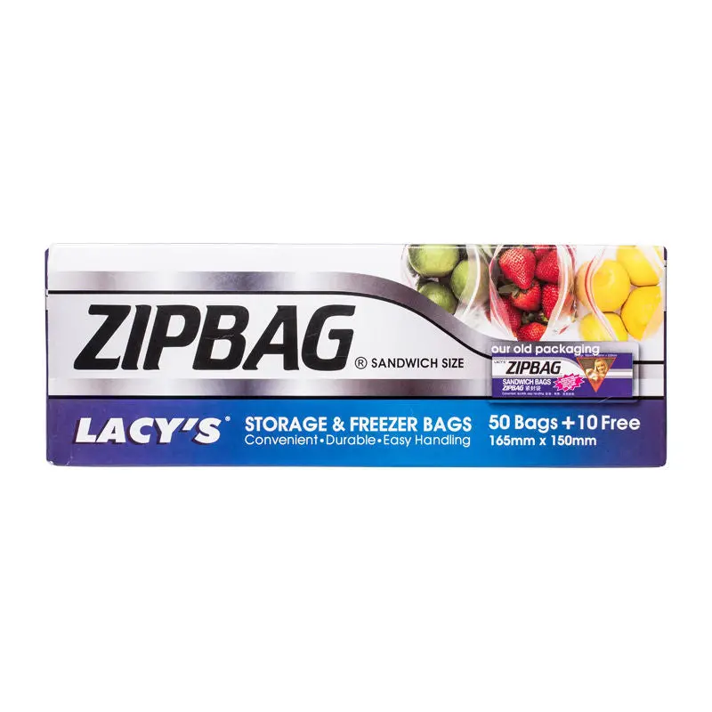 Sandwich-Sized Zip Seal Bags – 165×150Mm, 50-Pack + 10 Free (#52389) 1
