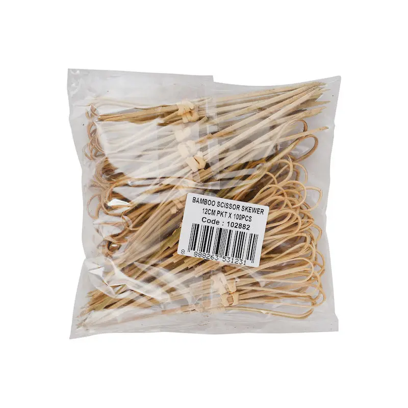 Scissor-Tip Bamboo Skewers – 12 Cm, 50-Pack (Sku #102882) 1