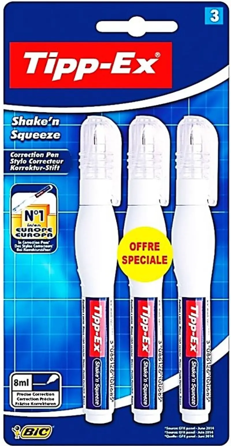 Shake & Squeeze Correction Pens – 3-Piece Liquid Corrector Set (#119826) 1