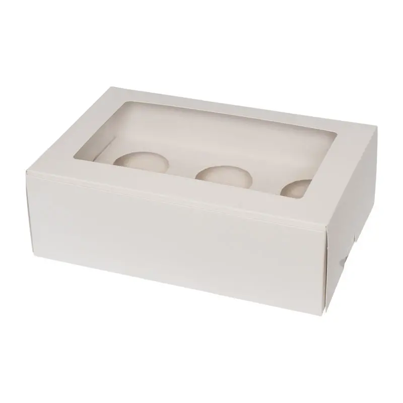 Simple 6-Cup Cupcake Carrier Box – 9.25" X 6.25" X 3" H, 5-Pack (#61946) 1
