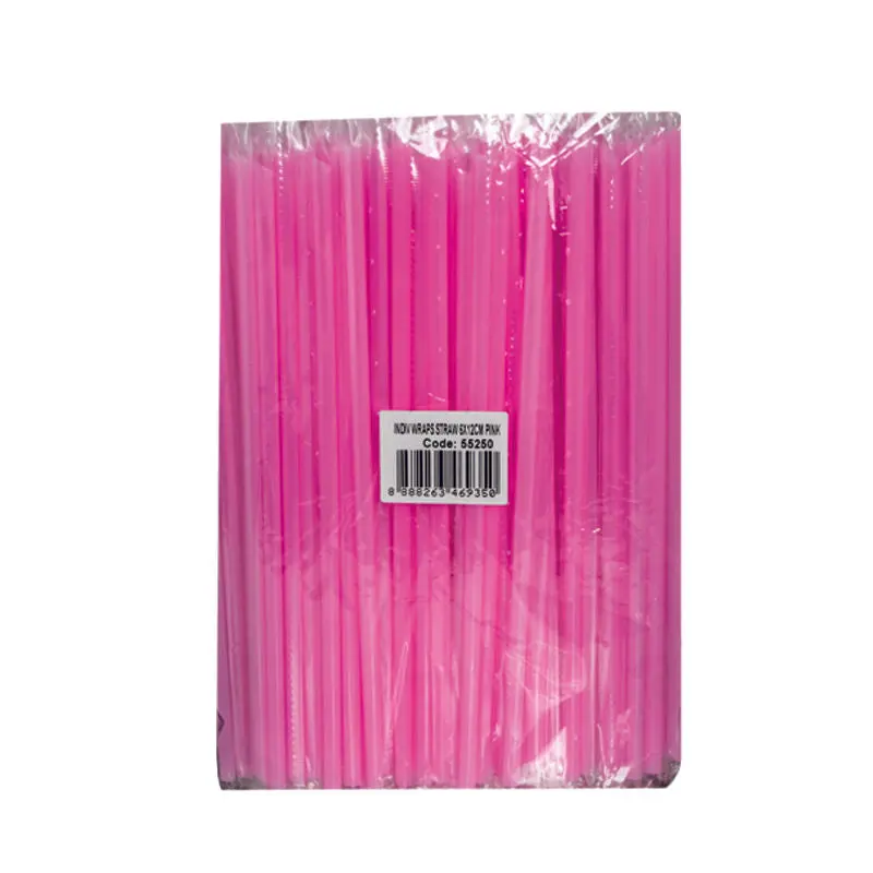 Single-Wrapped Pink Paper Straw – 6 × 21 Cm 1