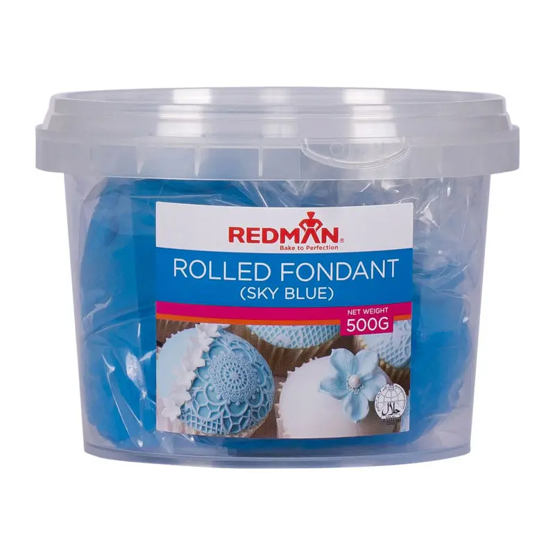 Sky Blue Rolled Fondant – 500G Block (Sku #66241) 1