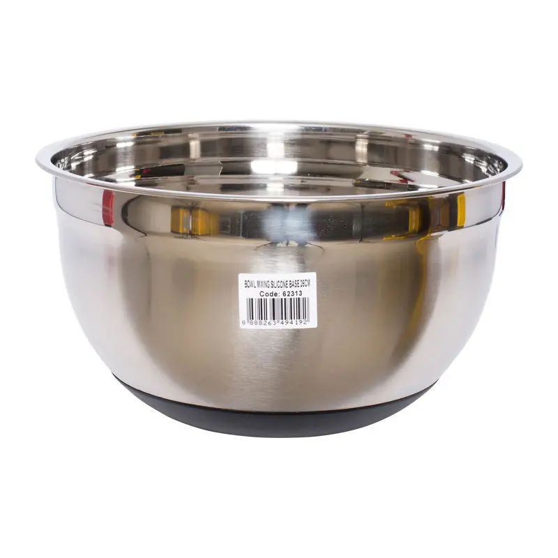 Stainless Steel Mixing Bowl – 26Cm Diameter With Non-Slip Silicone Base 1