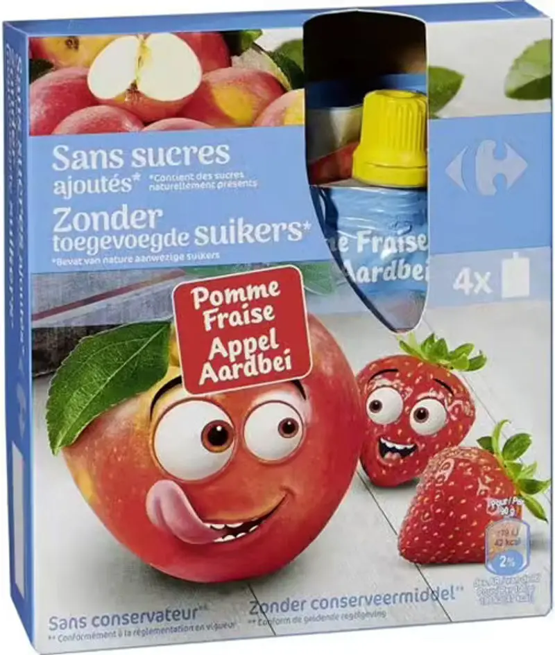 Strawberry Apple Puree, No Added Sugar – 90G Pouch (#114999) 1