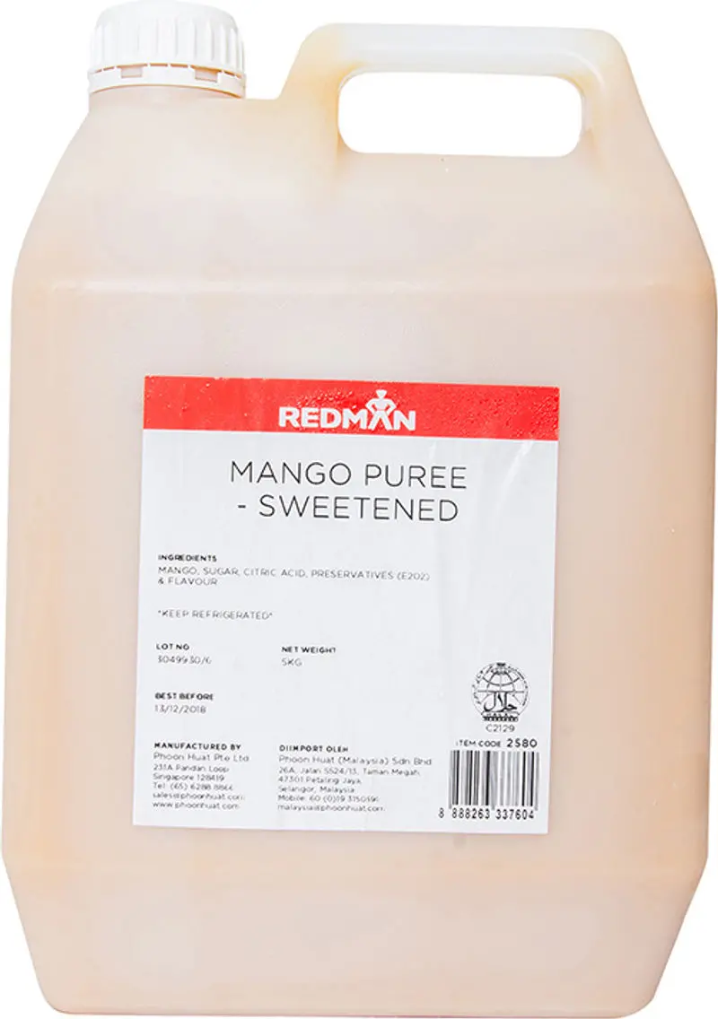 Sweetened Mango Pulp (Sats Grade) – 5Kg Drum 1