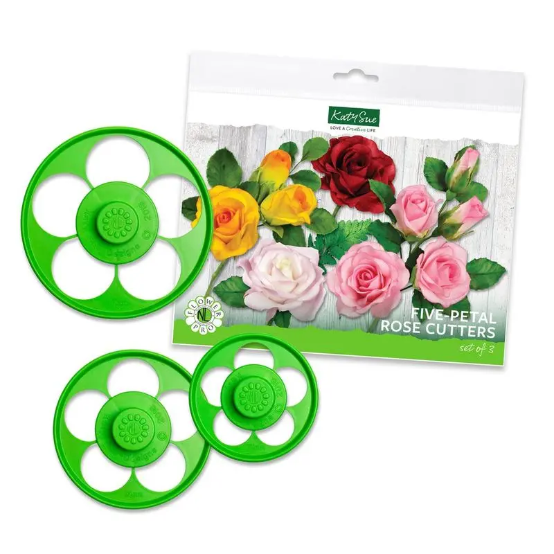 Three-Piece Five-Petal Rose Cookie Cutter Set – Cut001 1