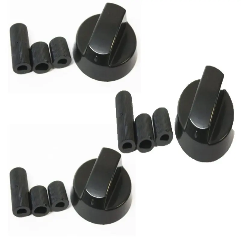 Universal Black Oven Control Knobs – Compatible Fit 1