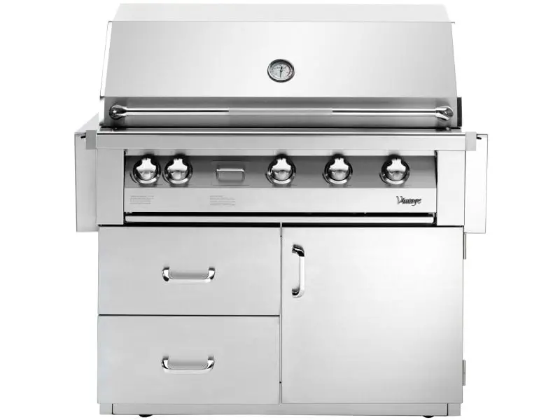 Vintage Grills 42-Inch Freestanding Gas Grill With Rotisserie, Smoker Burner & Deluxe Cart 1