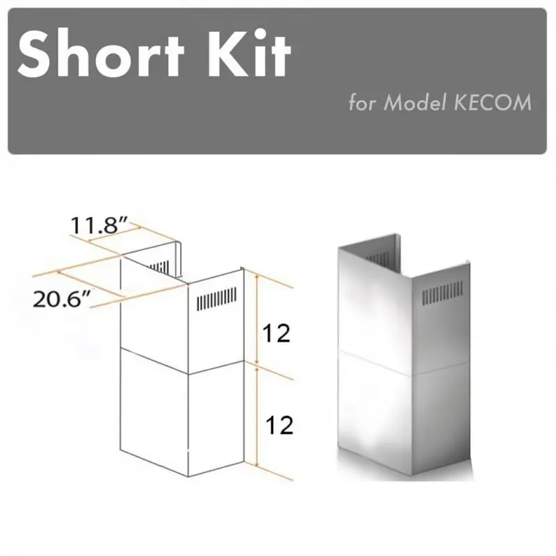 Zline 12-Inch Short Chimney Sections For 7–8 Ft Ceilings – Model Sk-Kecom 1