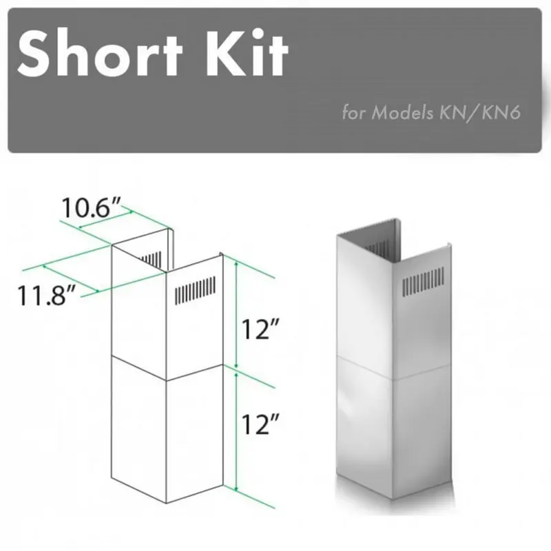 Zline 12-Inch Short Chimney Sections For 7–8 Ft Ceilings – Model Sk-Kn 1
