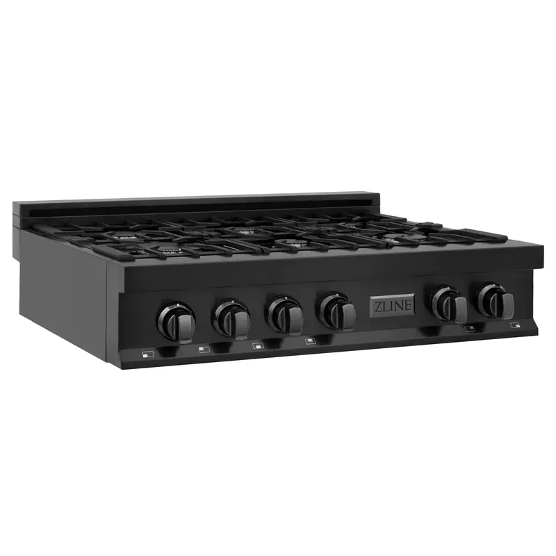 Zline 36" Black Stainless Porcelain Gas Cooktop – 6 Burners (Rtb-Br-36) 1