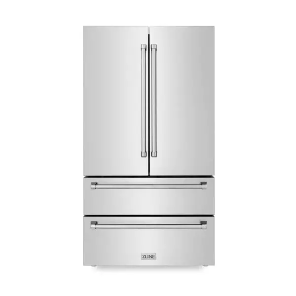 Zline 36" French Door Refrigerator — 22.5 Cu. Ft., Fingerprint-Resistant Stainless Steel (Rfm-36) 1