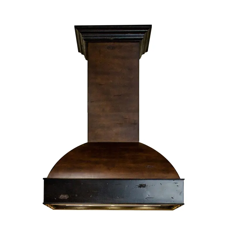 Zline 36-Inch Antigua & Walnut Wooden Wall-Mount Range Hood With Dual Remote Motor – Upgraded Blower System (369Aw-Rd-36) 1