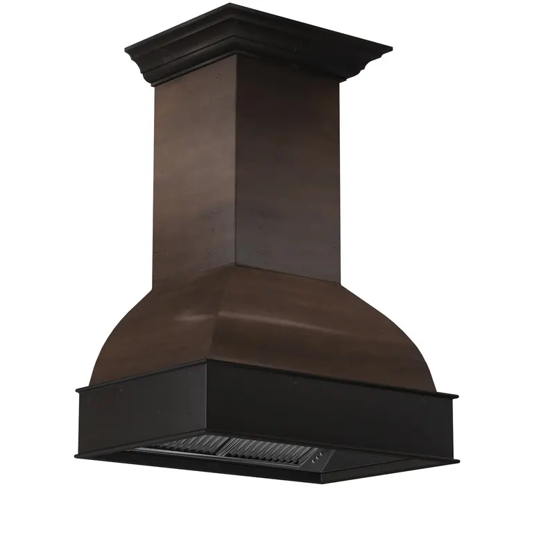 Zline 36-Inch Antigua & Walnut Wooden Wall-Mount Range Hood With Remote-Controlled Motor – Premium Wood Design 1