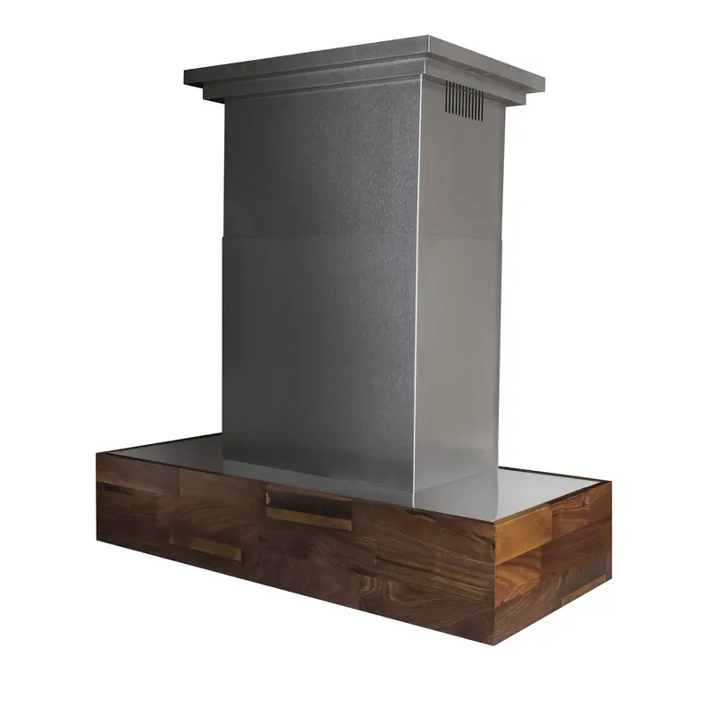Zline 36-Inch Designer Butcher Block Wooden Island-Mount Range Hood – Premium Wood Grain Finish (681Iw) 1