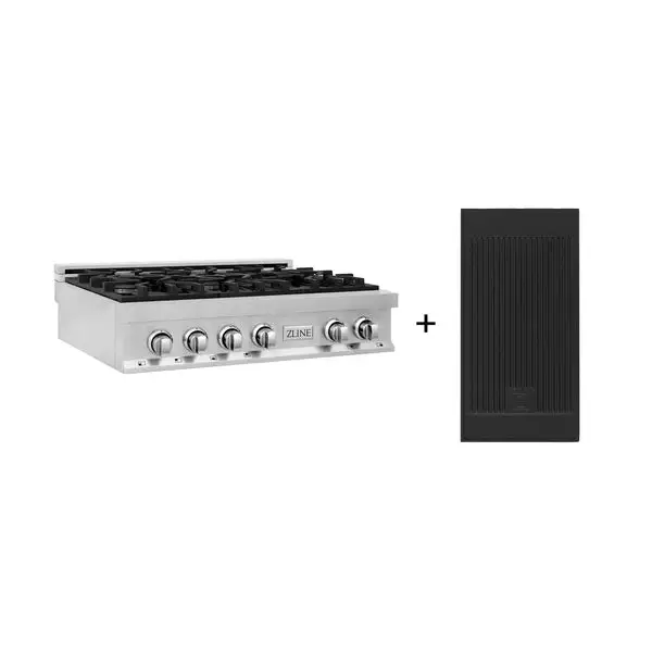 Zline 36-Inch Porcelain Gas Cooktop With 6 Burners & Integrated Griddle (Rt-Gr-36) 1