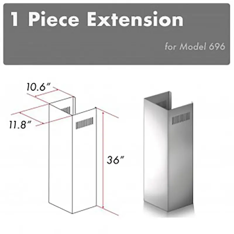 Zline 36-Inch Single Chimney Extension For 9–10 Ft Ceilings (Model 1Pcext-696) 1