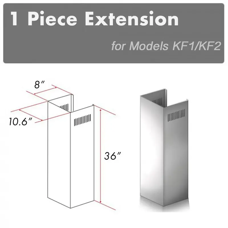 Zline 36-Inch Single Chimney Extension For Kf1 And Kf2 Hood Models (1Pcext-Kf1/Kf2) 1