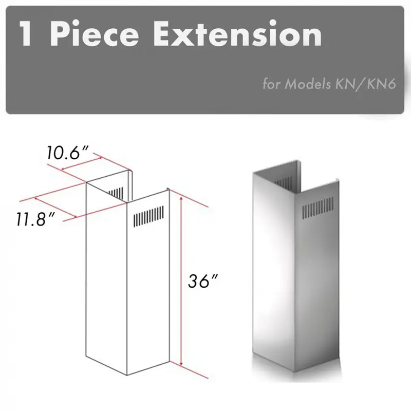 Zline 36-Inch Single Chimney Extension Kit For Kn Series Range Hoods (1Pcext-Kn) 1