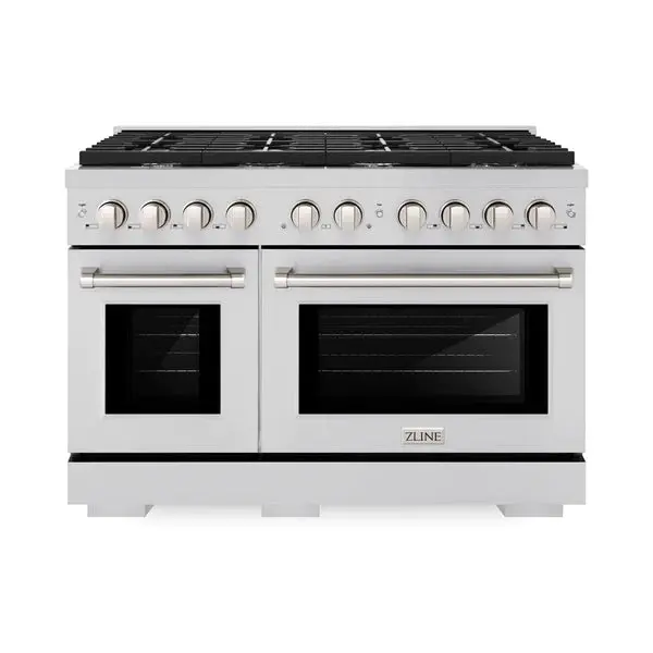 Zline 48-Inch Professional Gas Range With 8 Burners, Double Oven, And Stainless Steel Construction 1