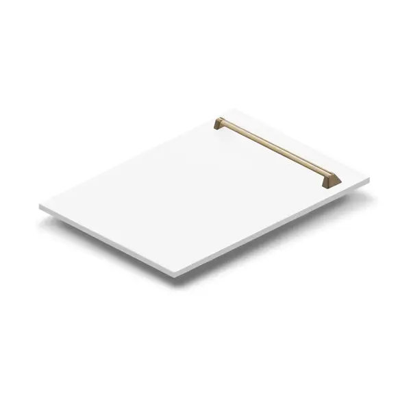 Zline Autograph Edition 18" Tallac Dishwasher Panel – Matte White With Champagne Bronze Handle (Dpvz-Wm-18-Cb) 1
