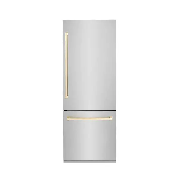 Zline Autograph Edition 30" Bottom-Freezer Refrigerator With Internal Water/Ice Dispenser And Accent Trim 1