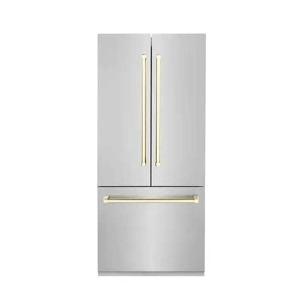 Zline Autograph Edition 36" 19.6 Cu. Ft. Built-In Bottom-Freezer Refrigerator With Internal Dispenser 1