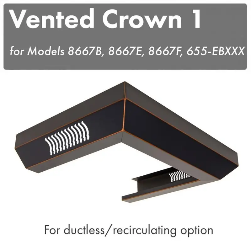 Zline Cm1V-8667B Vented Crown Molding Profile 1 For Wall-Mount Range Hoods 1