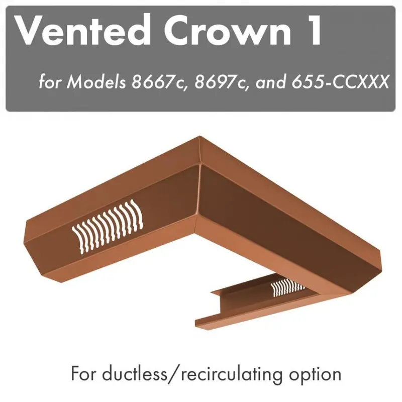 Zline Cm1V-8667C Vented Crown Molding For Designer Range Hoods With Recirculating Kits 1