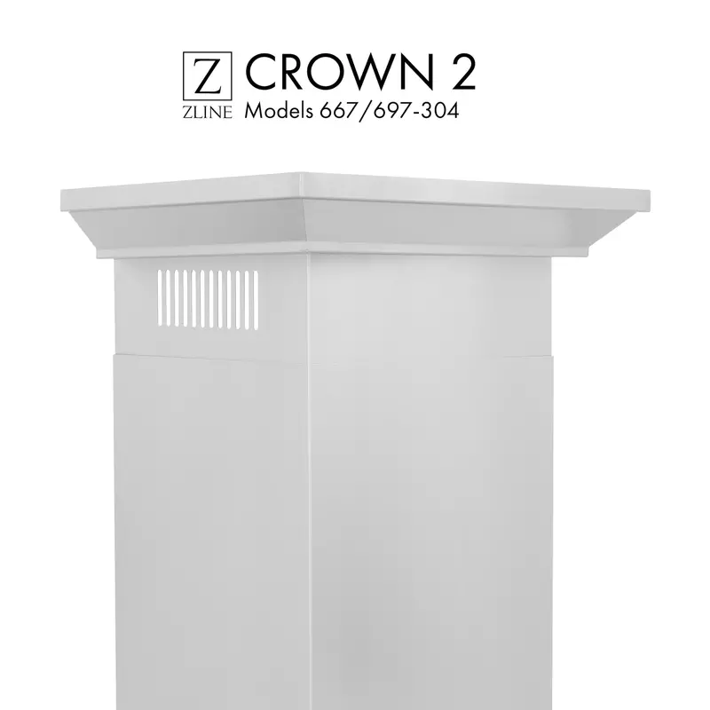 Zline Cm2-667-697-304 Profile 2 Crown Molding For Wall Range Hoods 1