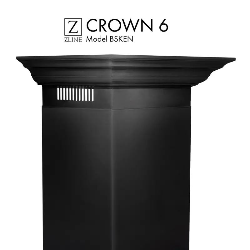Zline Cm6 Crown Molding Profile For Wall-Mount Range Hoods – Black Stainless Steel Finish 1