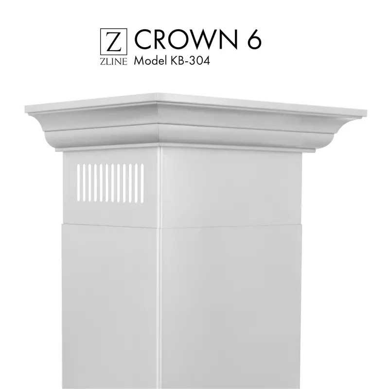 Zline Cm6-Kb-304 Profile 6 Crown Molding For Kb-Series Wall Range Hoods 1