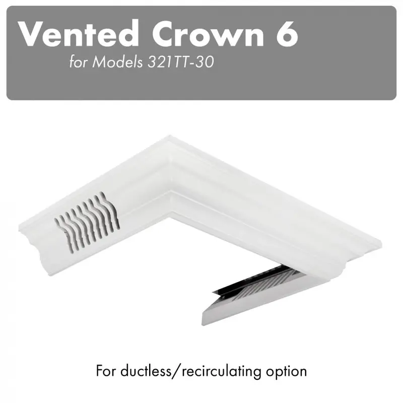 Zline Cm6V-300T Venting Crown Molding Profile 6 For Wall-Mount Range Hood Integration 1