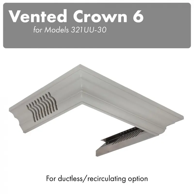Zline Cm6V-300U Vented Crown Molding Profile 6 – Designed For Wall-Mount Range Hoods 1