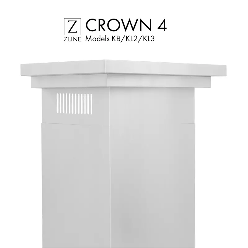 Zline Crown Molding #4 For Kb, Kl2 & Kl3 Wall Range Hoods (Cm4-Kb/Kl2/Kl3) 1