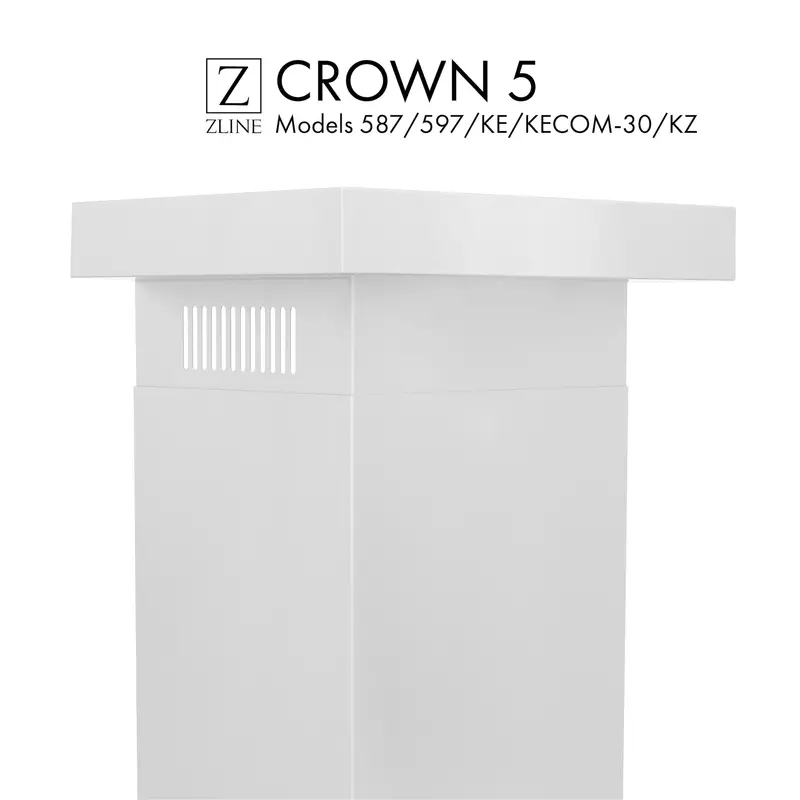Zline Crown Molding #5 For Ke, Kecom-30, Kz & 587/597 Series Wall Hoods (Cm5-587/597/Ke/Kecom-30/Kz) 1