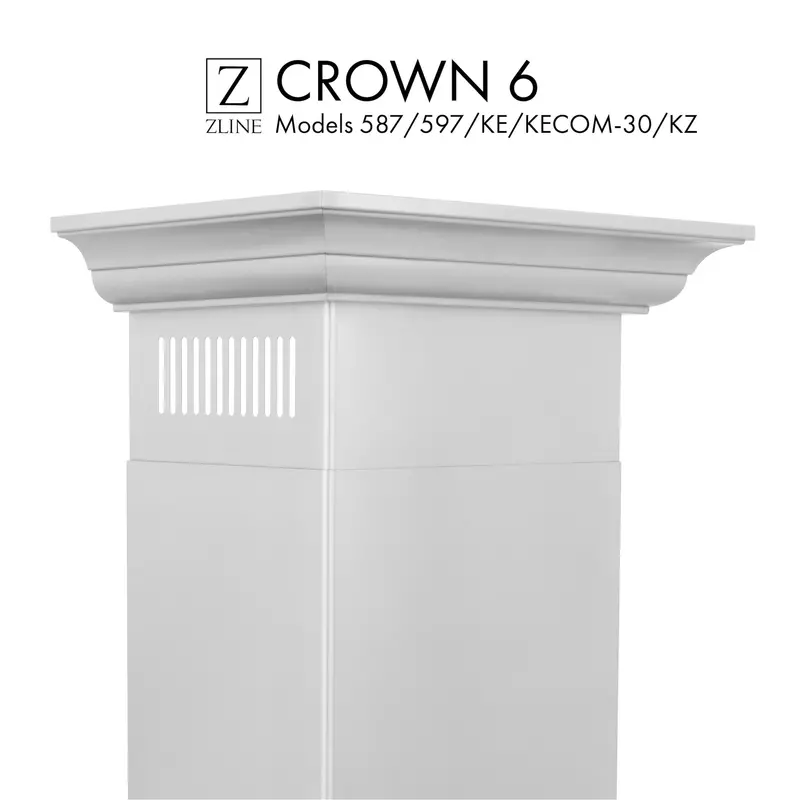 Zline Crown Molding #6 For Ke, Kecom-30, Kz & 587/597 Series Wall Hoods (Cm6-587/597/Ke/Kecom-30/Kz) 1