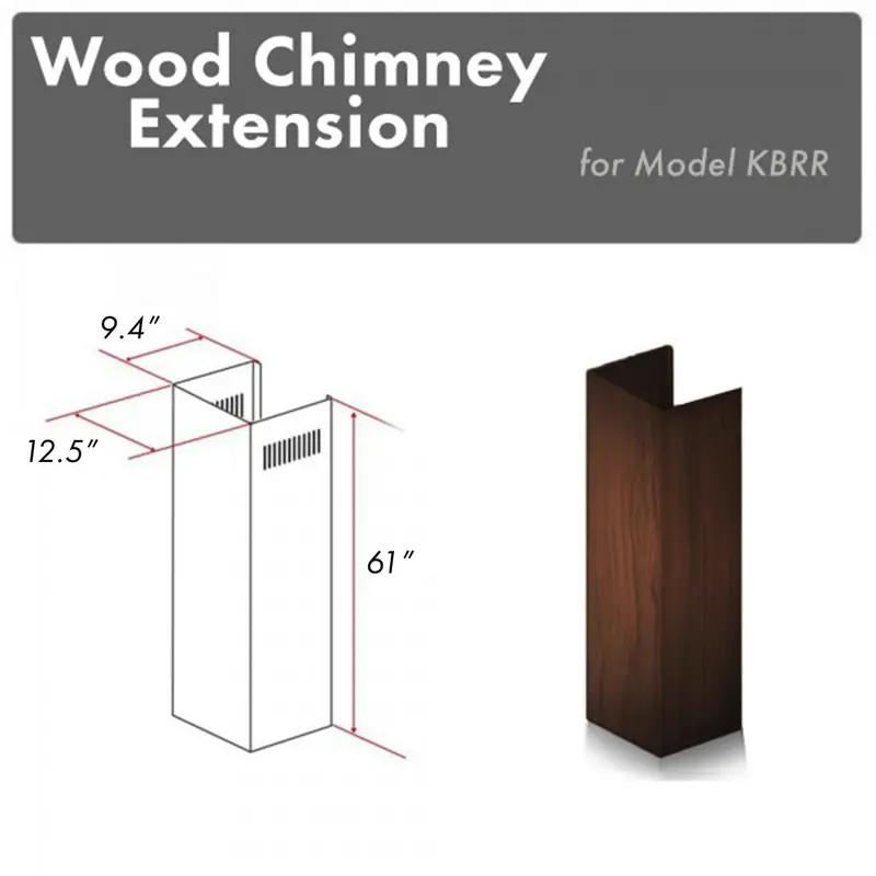 Zline Kbrr-E 61-Inch Wooden Chimney Extension For Wall-Mount Range Hood Installations 1