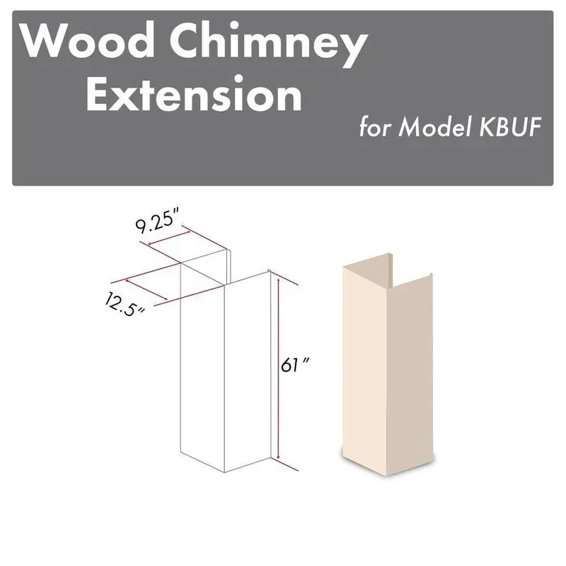 Zline Kbuf-E 61-Inch Wooden Chimney Extension – For 12.5-Foot Ceiling Clearance 1