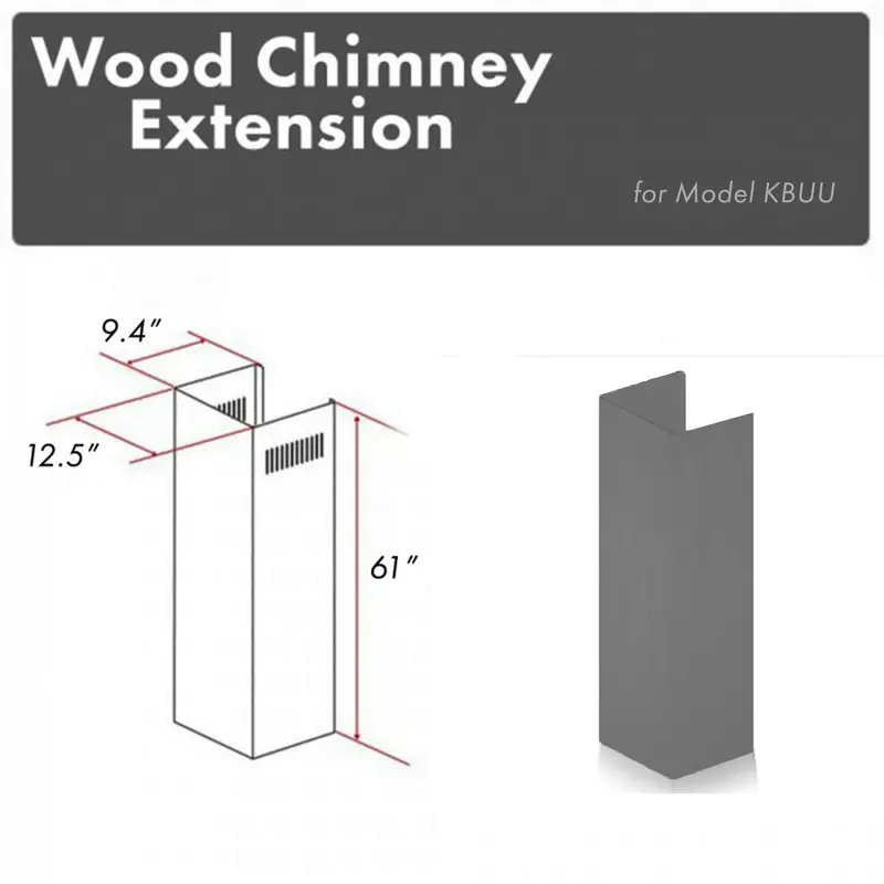 Zline Kbuu-E 61-Inch Wooden Chimney Extension – Custom Fit For High Ceilings 1