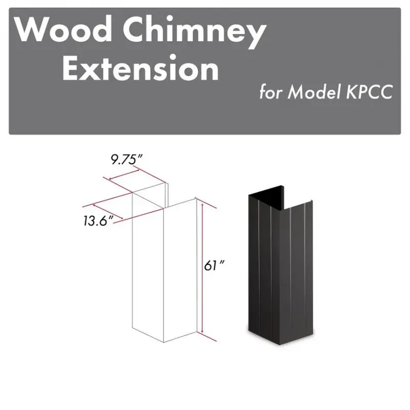 Zline Kpcc-E 61-Inch Wooden Chimney Extension For 12-Foot Ceilings 1
