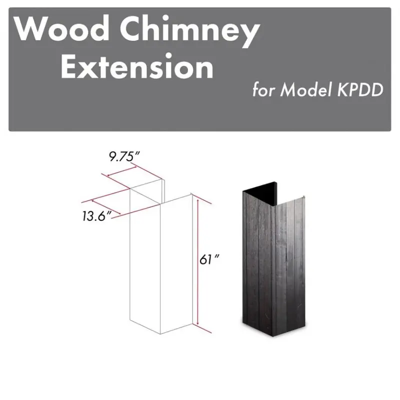 Zline Kpdd-E 61-Inch Wooden Chimney Extension – 12-Foot Ceiling Compatibility 1