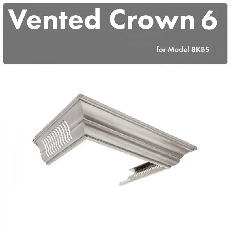 Zline Vented Profile 6 Crown Molding In Durasnow Stainless Steel (Cm6V-8Kbs) 1
