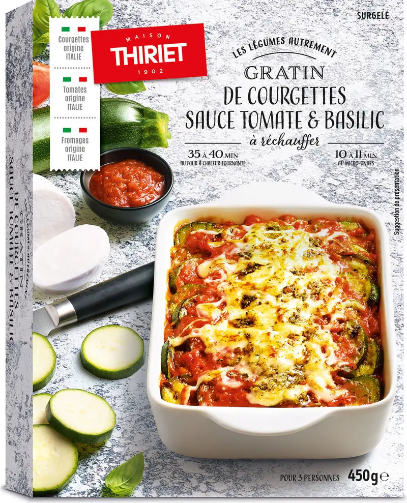 Zucchini Gratin With Tomato-Basil Sauce – Oven-Ready Vegetable Dish, 450G 1